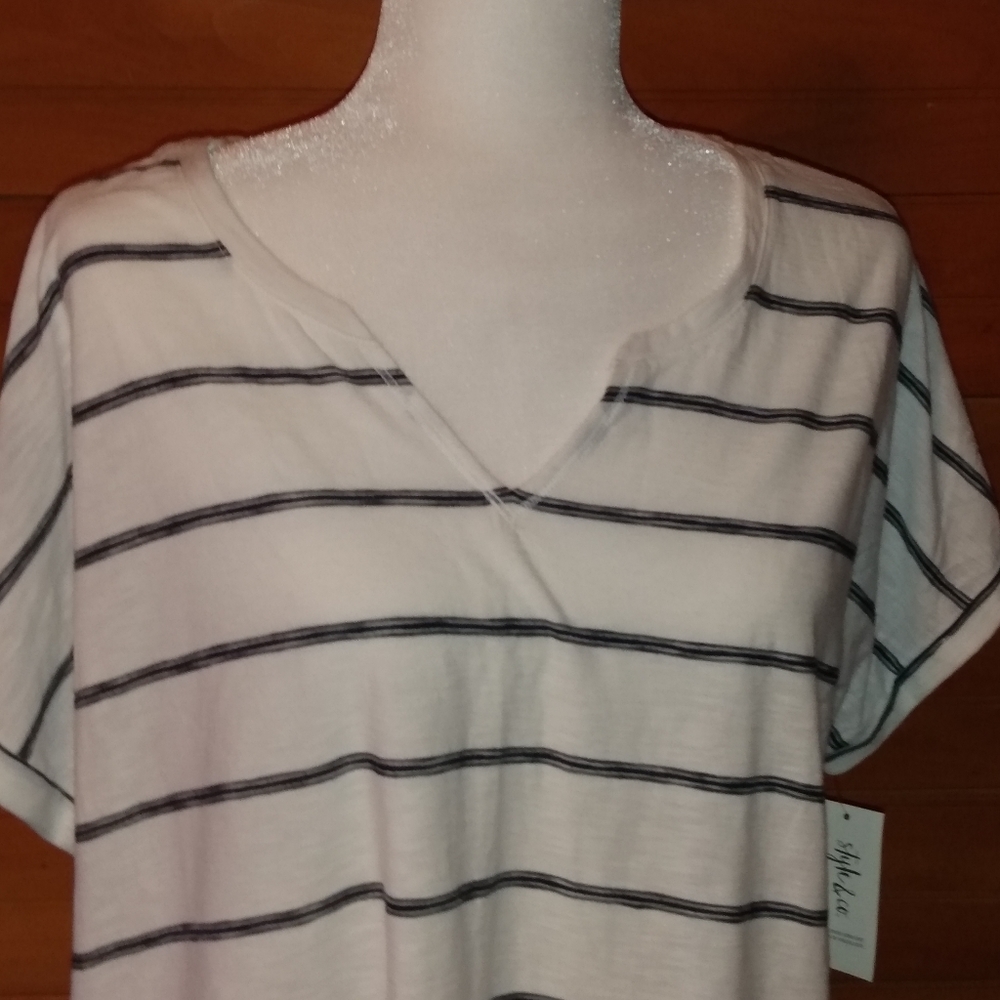 Style & Co Stripped Tee  NWT   XL